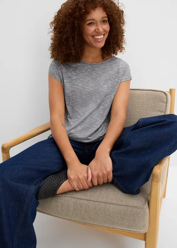 Maglia lunga in misto viscosa, bonprix