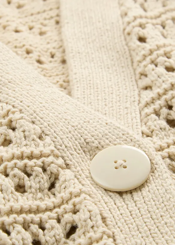 Cardigan traforato in puro cotone, bonprix