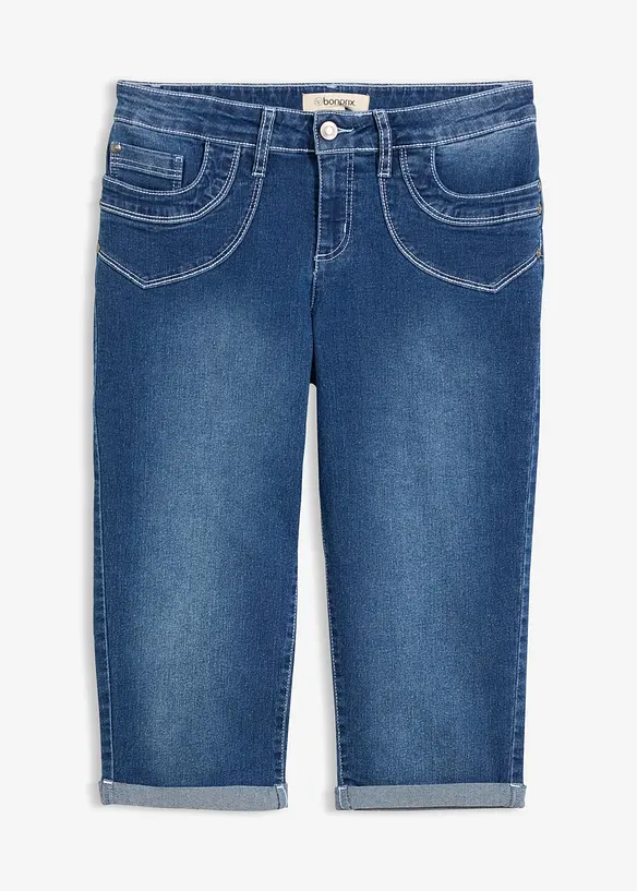 Jeans cropped straight, vita media, bonprix