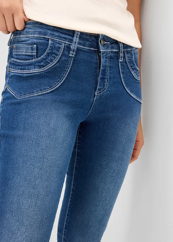 Jeans cropped straight, vita media, bonprix