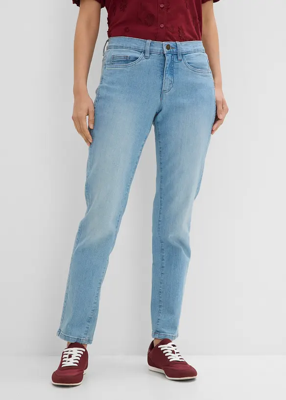 Jeans elasticizzati straight, vita media, bonprix