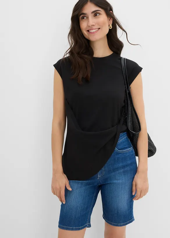 Bermuda in jeans, vita media, bonprix