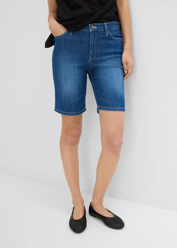 Bermuda in jeans, vita media, bonprix