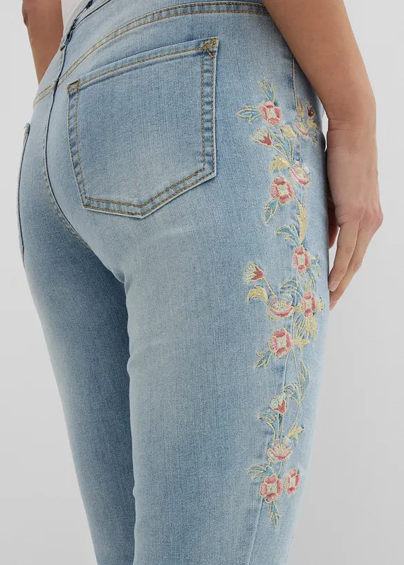 Jeans skinny cropped, vita media, bonprix