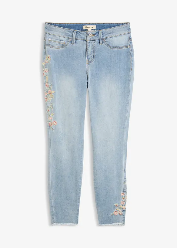 Jeans skinny cropped, vita media, bonprix