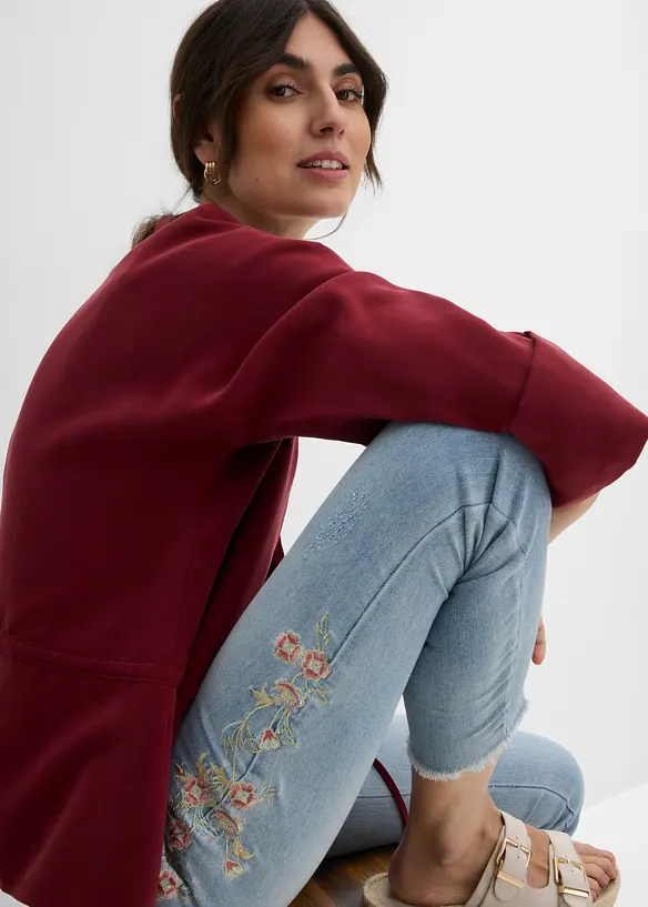 Jeans skinny cropped, vita media, bonprix