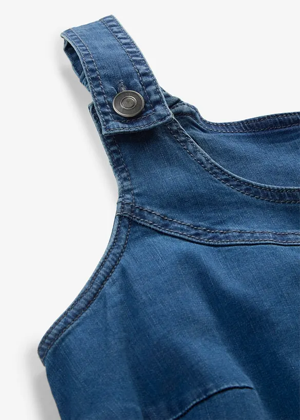 Abito salopette al ginocchio in jeans di cotone, bonprix