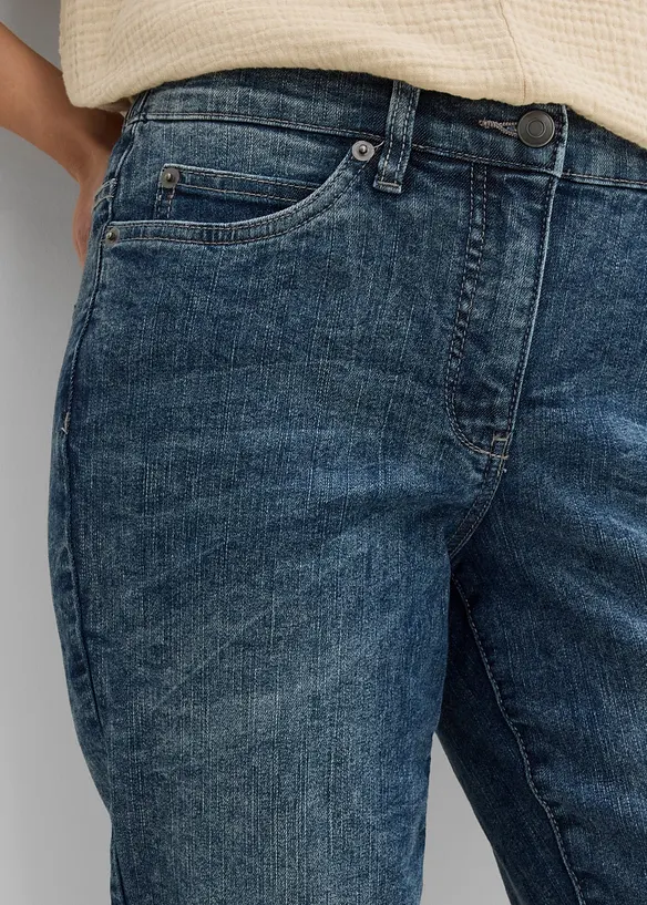 Jeans elasticizzati straight, vita media, bonprix