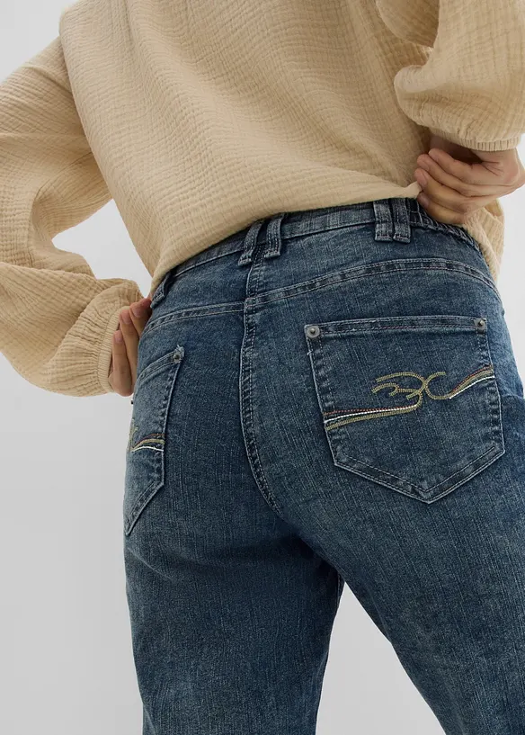 Jeans elasticizzati straight, vita media, bonprix