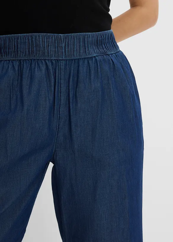 Jeans wide leg cropped, vita alta, bonprix