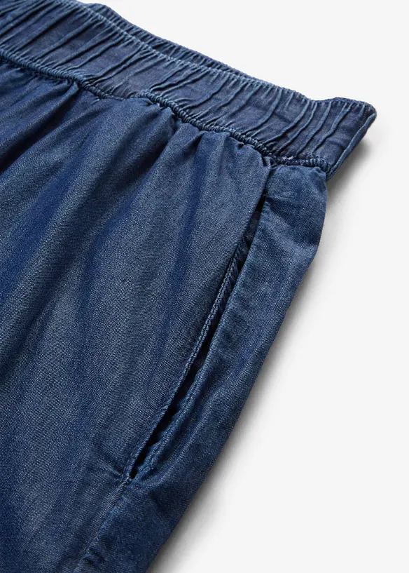 Jeans wide leg cropped, vita alta, bonprix