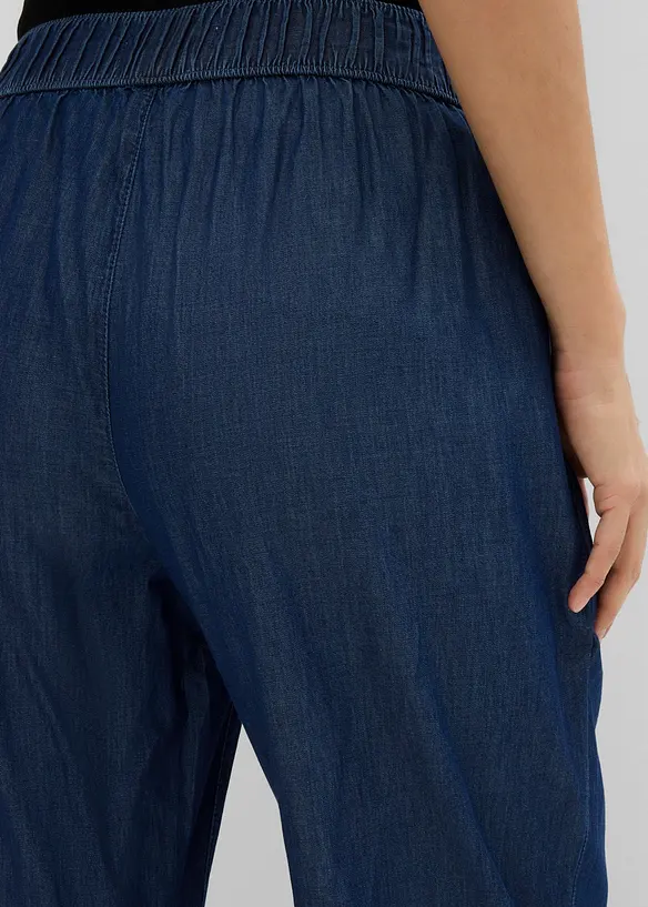 Jeans wide leg cropped, vita alta, bonprix