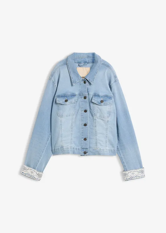 Giacca di jeans con inserto di pizzo, bonprix