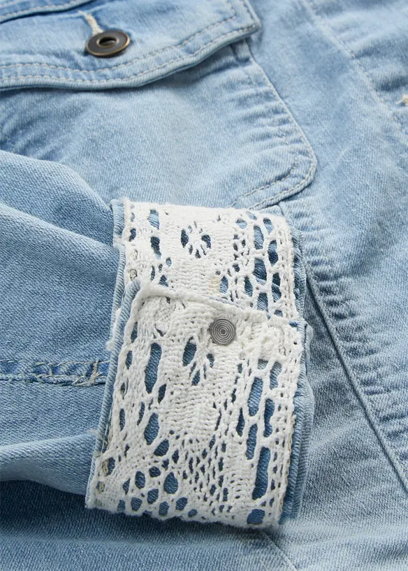 Giacca di jeans con inserto di pizzo, bonprix