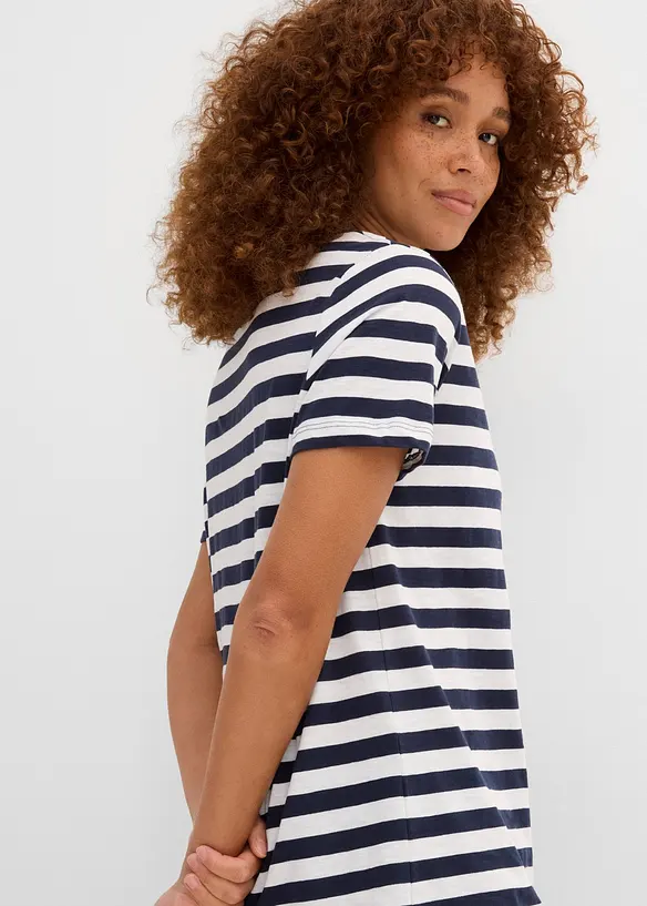 T-shirt con scollo rotondo in cotone (pacco da 2), bonprix