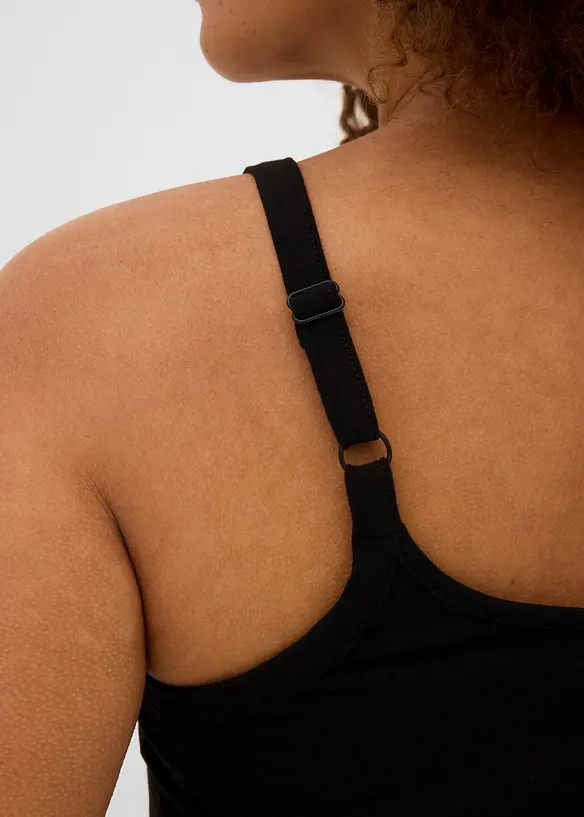 Top lungo in cotone biologico con spalline sottili (pacco da 2), bonprix