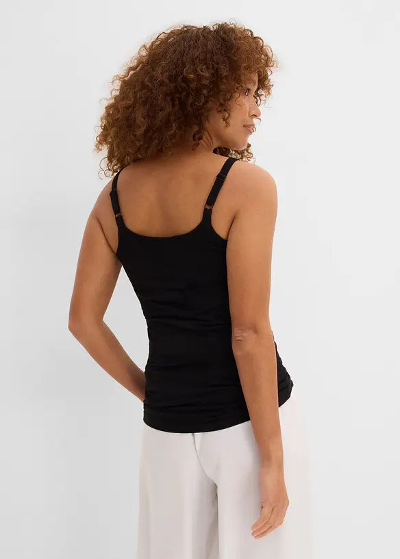 Top lungo in cotone biologico con spalline sottili (pacco da 2), bonprix