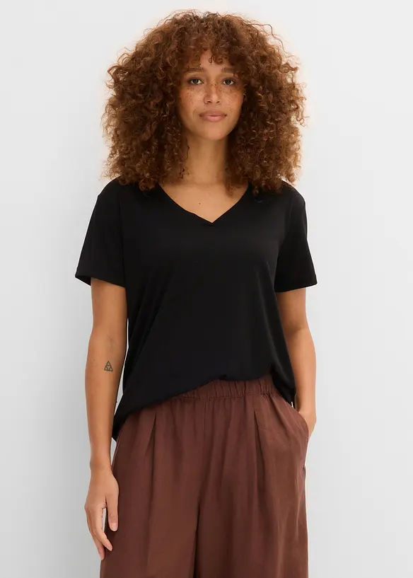 T-shirt con scollo a V, bonprix