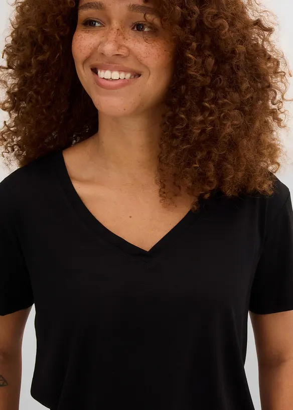 T-shirt con scollo a V, bonprix