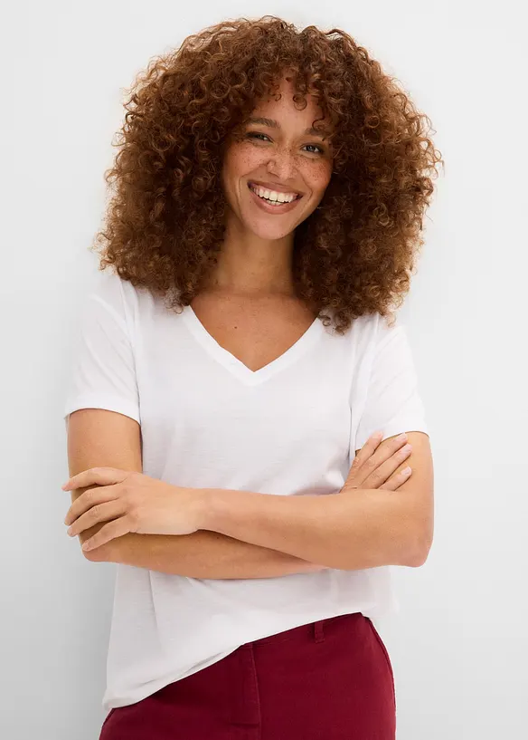 T-shirt con scollo a V, bonprix