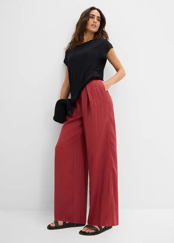 Pantaloni estivi in misto viscosa con pinces, bonprix