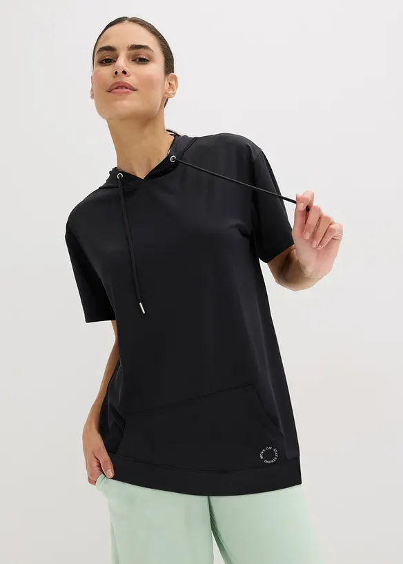 T-shirt oversize per sport con cappuccio, ad asciugatura rapida, bonprix