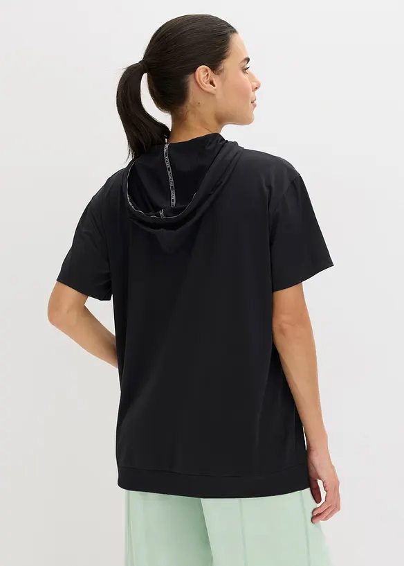 T-shirt oversize per sport con cappuccio, ad asciugatura rapida, bonprix