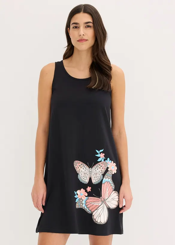 Camicia da notte corta in puro cotone, bonprix