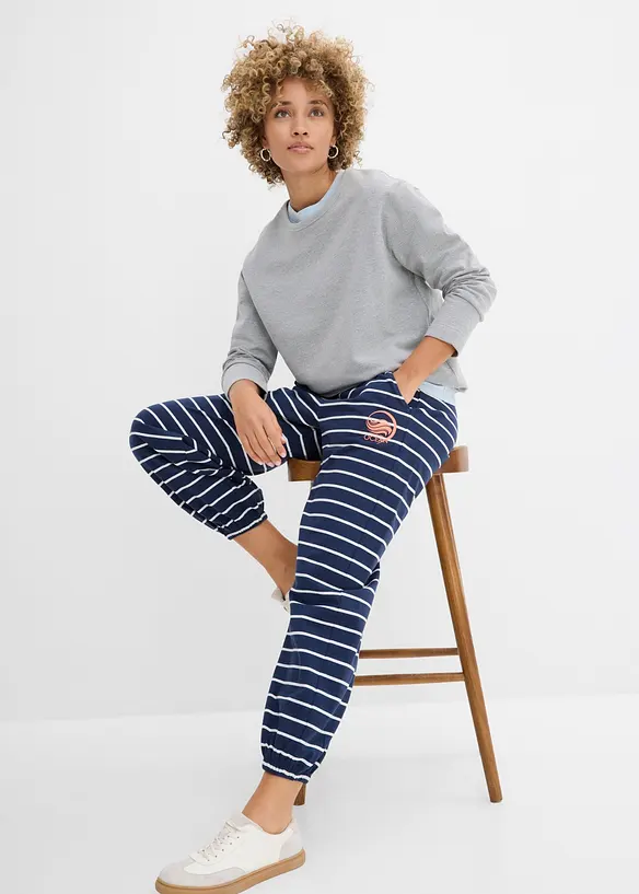 Pantaloni in felpa di misto cotone, bonprix