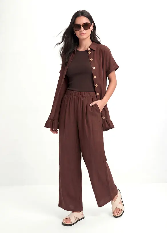 Pantaloni culotte in misto lino, bonprix