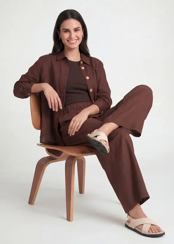 Pantaloni culotte in misto lino, bonprix