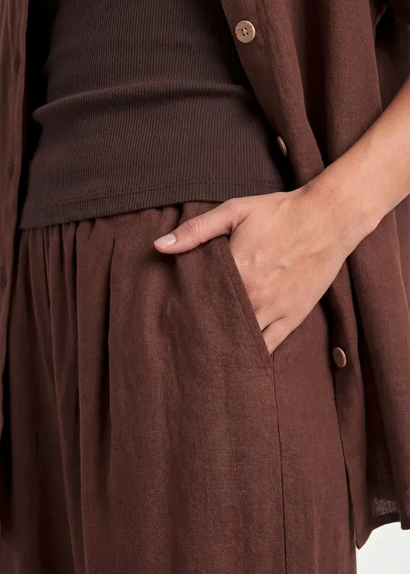 Pantaloni culotte in misto lino, bonprix