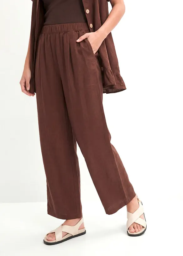 Pantaloni culotte in misto lino, bonprix