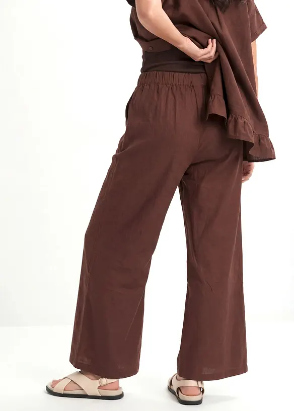 Pantaloni culotte in misto lino, bonprix