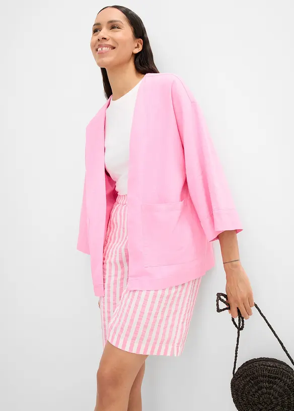 Camicetta in misto lino con maniche a kimono, bonprix