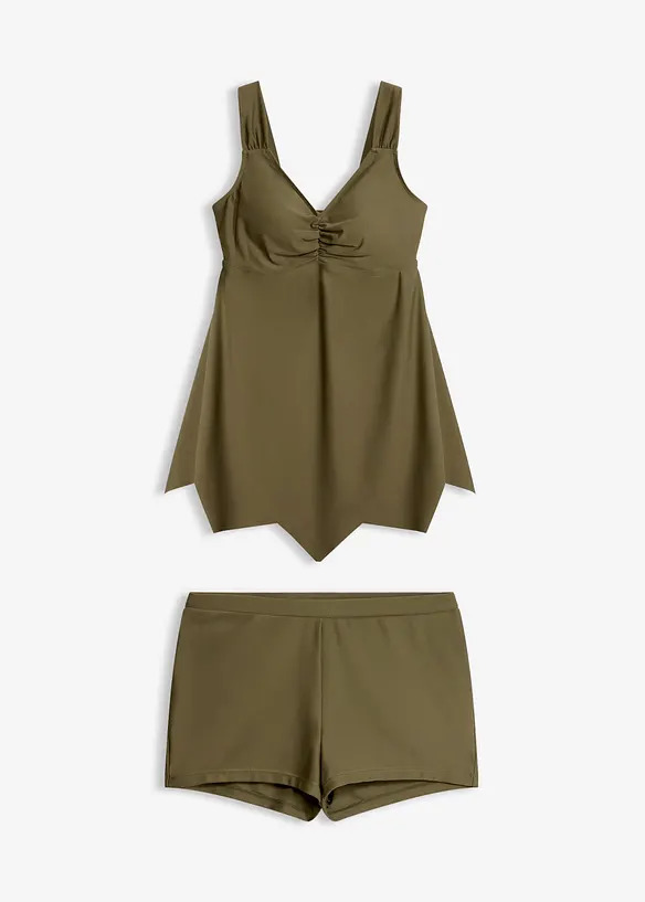 Tankini lungo con fondo a zigzag (set 2 pezzi), bonprix