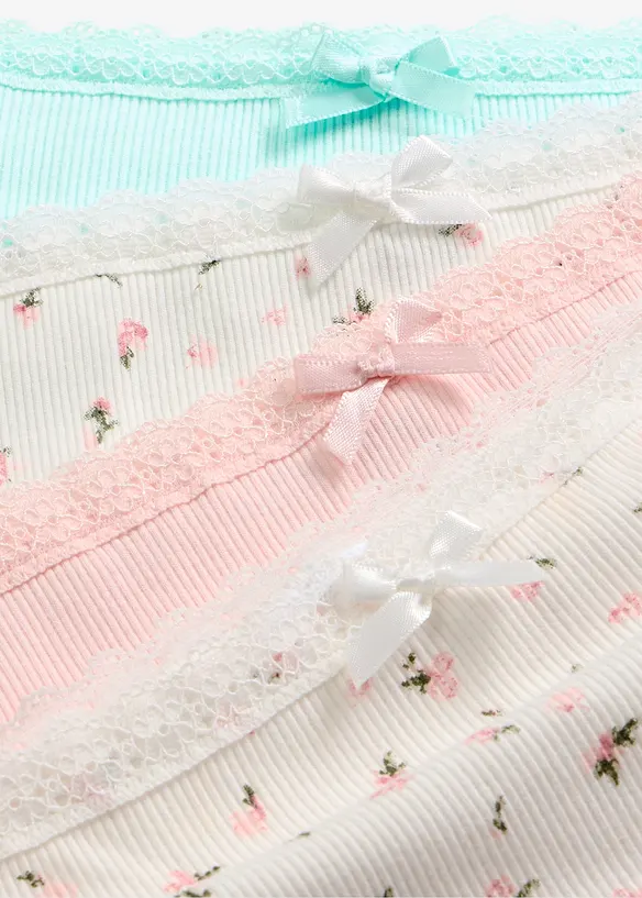 Culotte a vita alta in morbido cotone a costine (pacco da 4), bonprix