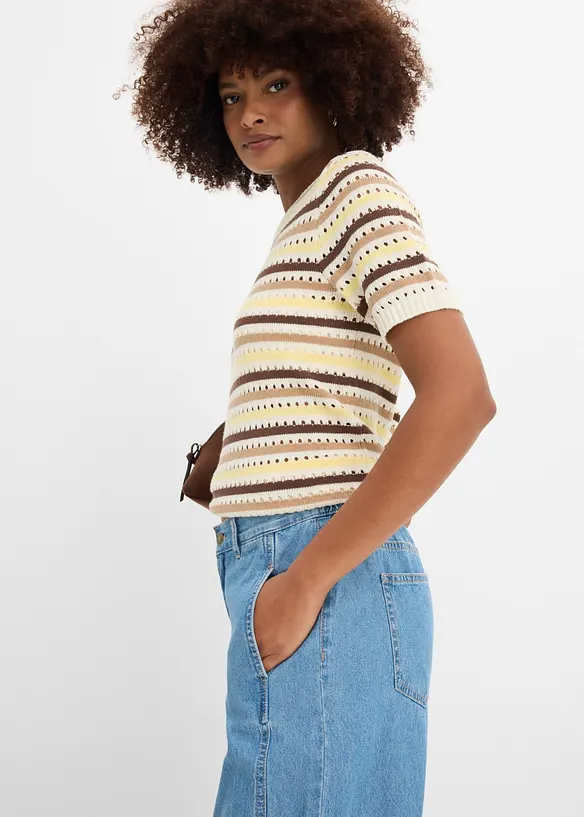 Jeans a palloncino con elastico, vita media, bonprix