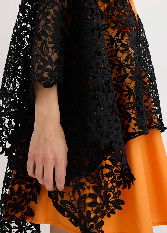 Poncho in pizzo effetto uncinetto, bonprix