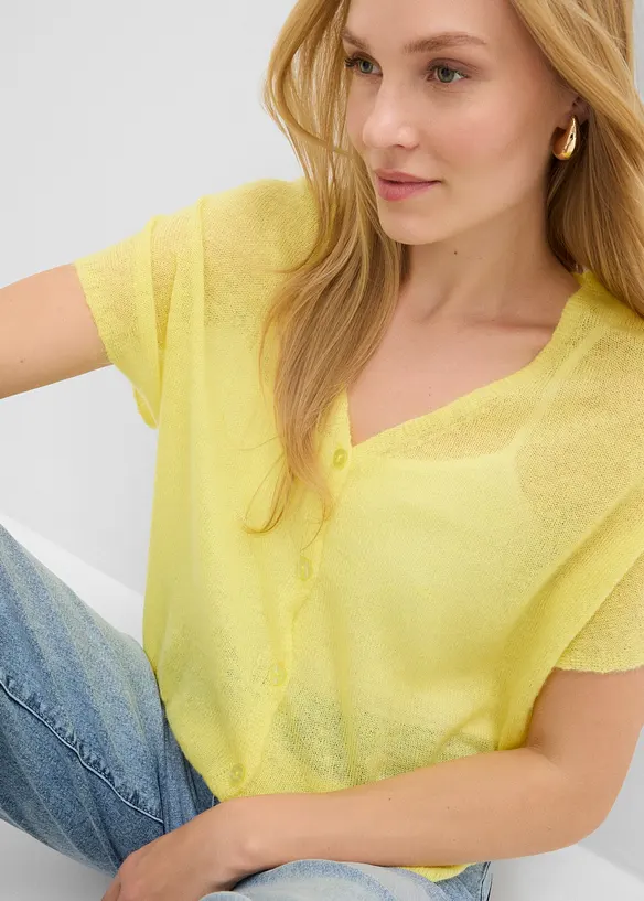 Cardigan oversize a maniche corte, bonprix