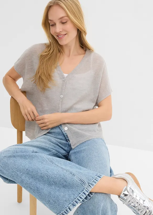 Cardigan oversize a maniche corte, bonprix