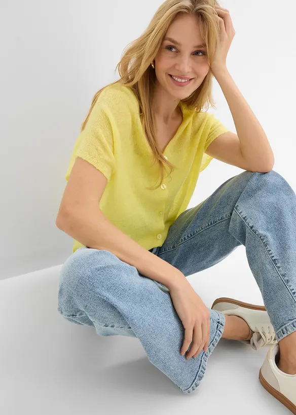 Cardigan oversize a maniche corte, bonprix