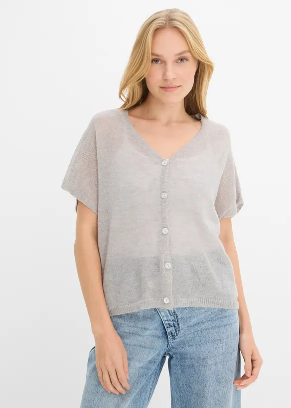 Cardigan oversize a maniche corte, bonprix