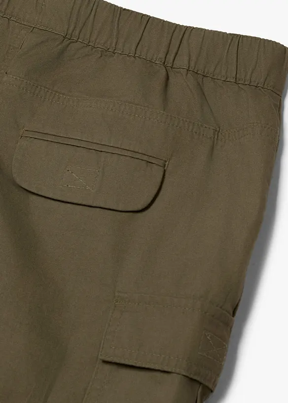 Bermuda cargo in puro cotone con elastico in vita, regular fit, bonprix
