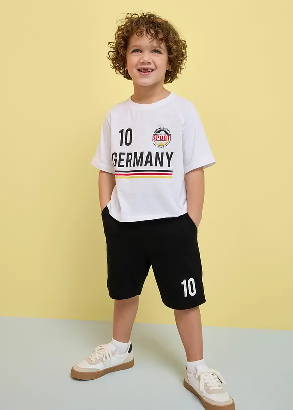 T-shirt e pantaloni corti in cotone biologico morbido (set 2 pezzi), bonprix