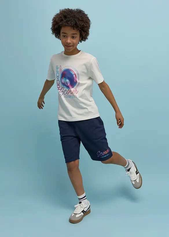 T-shirt e pantaloni corti in felpa di puro cotone biologico (set 2 pezzi), bonprix