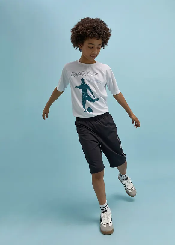 T-shirt per sport e pantaloni corti in materiale ad asciugatura rapida (set 2 pezzi), bonprix
