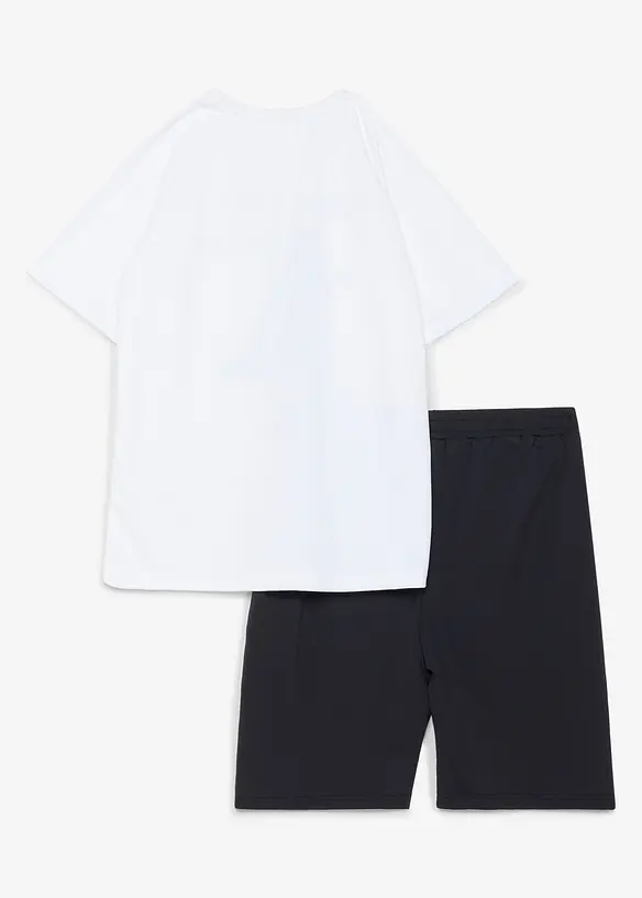 T-shirt per sport e pantaloni corti in materiale ad asciugatura rapida (set 2 pezzi), bonprix