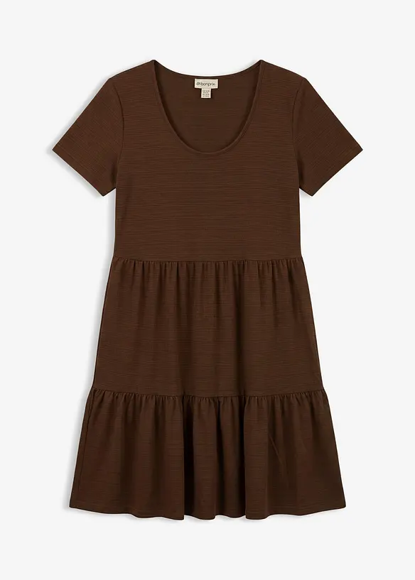 Abito in maglina di misto viscosa con motivo operato, bonprix