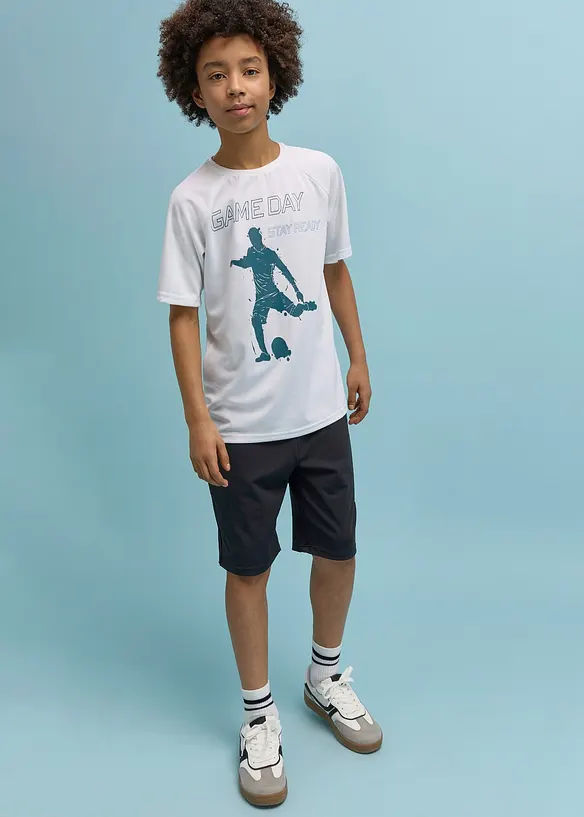 T-shirt per sport e pantaloni corti in materiale ad asciugatura rapida (set 2 pezzi), bonprix